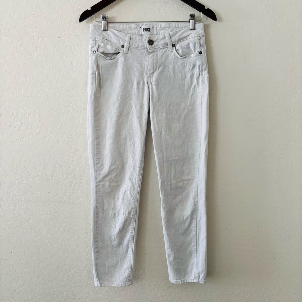 PAIGE Women's Kylie Crop Straight Leg White‎ Jeans Size 27 Stretch